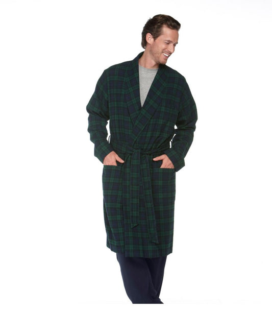 Men's Scotch Plaid Flannel Robe - US 1339