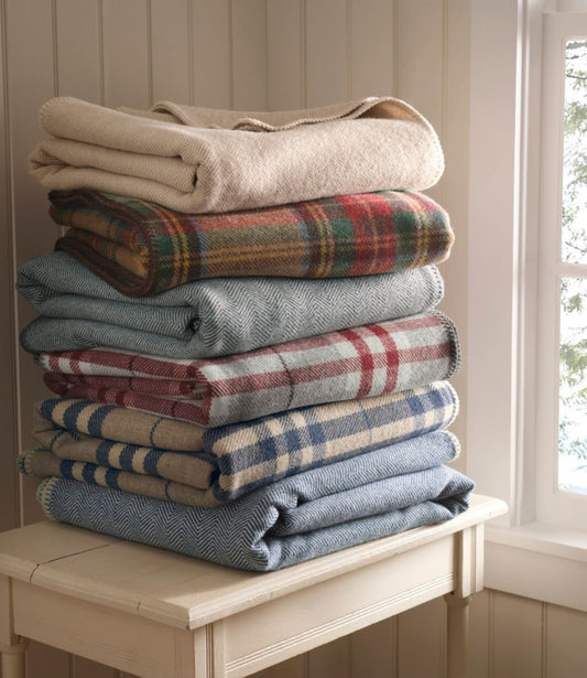 Washable Wool Blanket, Herringbone - US 3940
