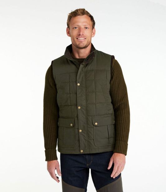 Men's L.L.Bean Upcountry Waxed Cotton Down Vest - US 6029