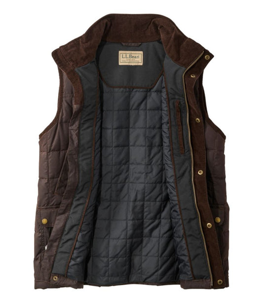 Men's L.L.Bean Upcountry Waxed Cotton Down Vest - US 0127