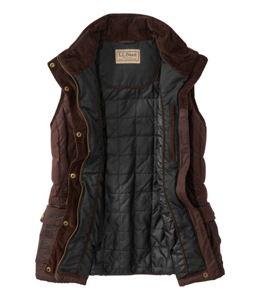 Women's L.L.Bean Upcountry Waxed Cotton Down Vest - US 4155