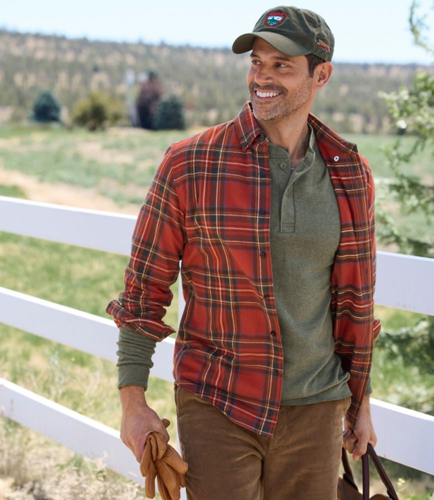 Men's Scotch Plaid Flannel Shirt, Slightly Fitted - US 1610