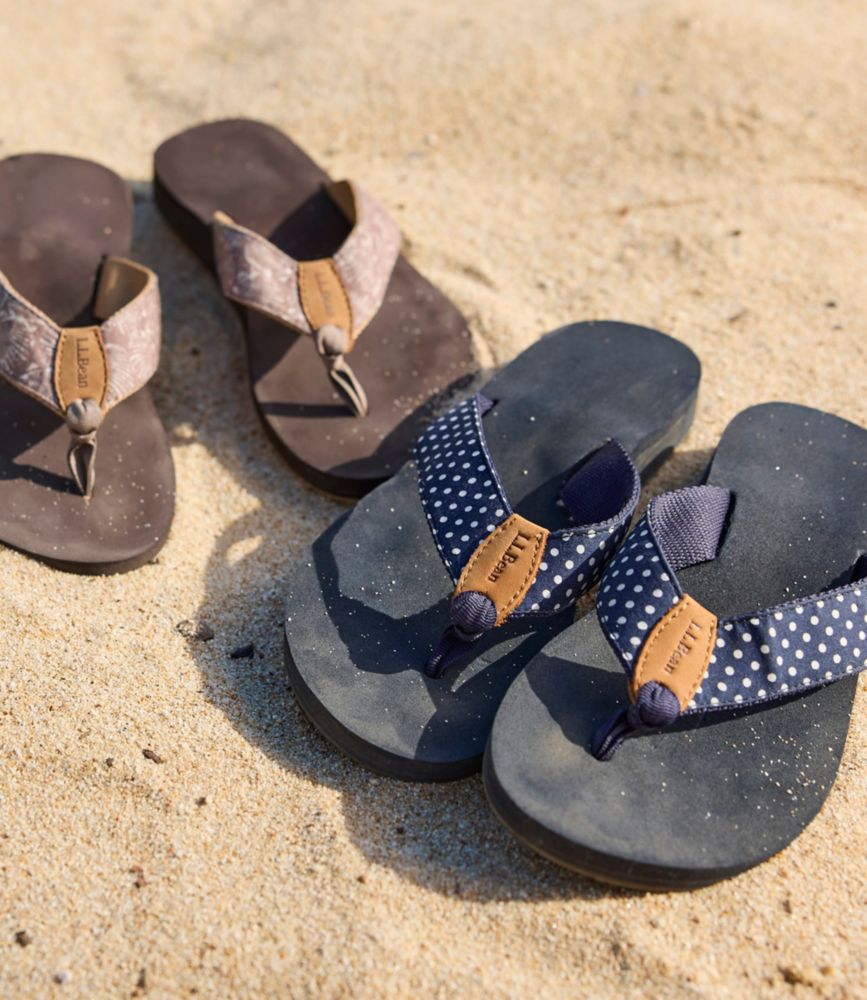 Women's Maine Isle Flip-Flops, Woven Print - US 5180