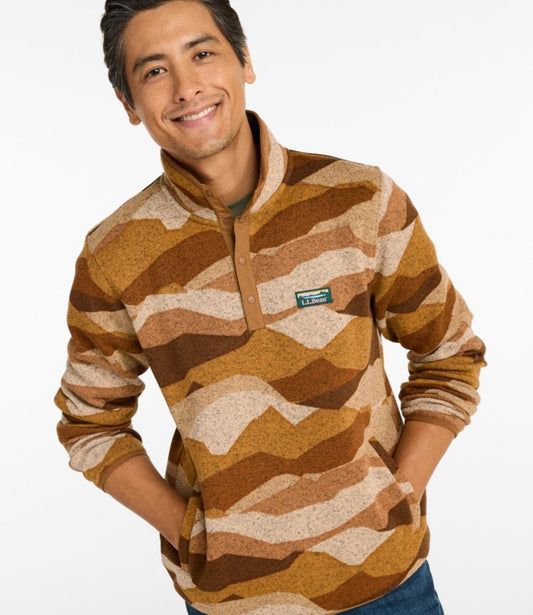 Men's L.L.Bean Sweater Fleece Pullover, Print - US 6128