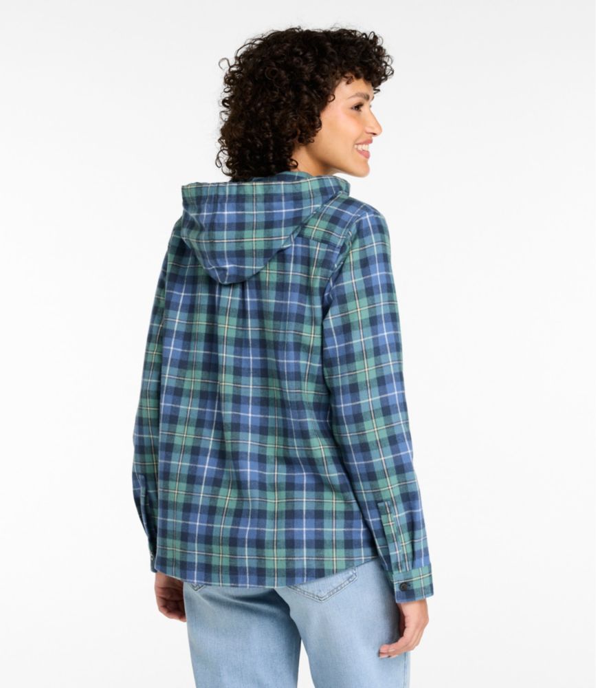 Women's Scotch Plaid Flannel Shirt, Relaxed Zip Hoodie - US 2799