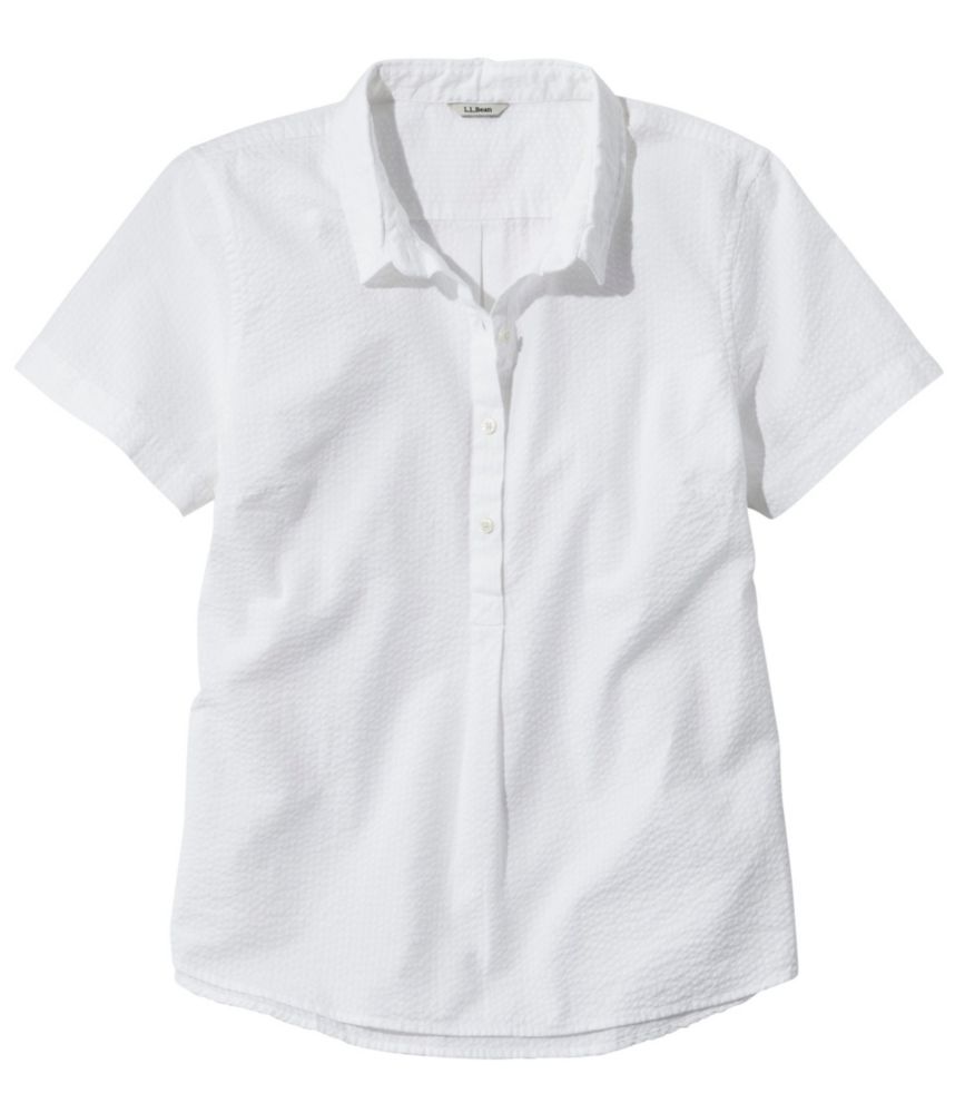 Women's Vacationland Seersucker Shirt, Short-Sleeve Popover Stripe - US 3722