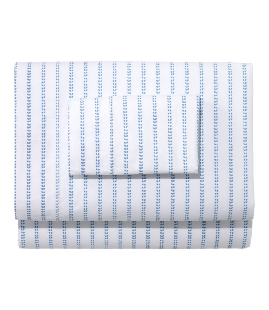 Sunwashed Percale Sheet Collection, Stripe Leaf - US 2302