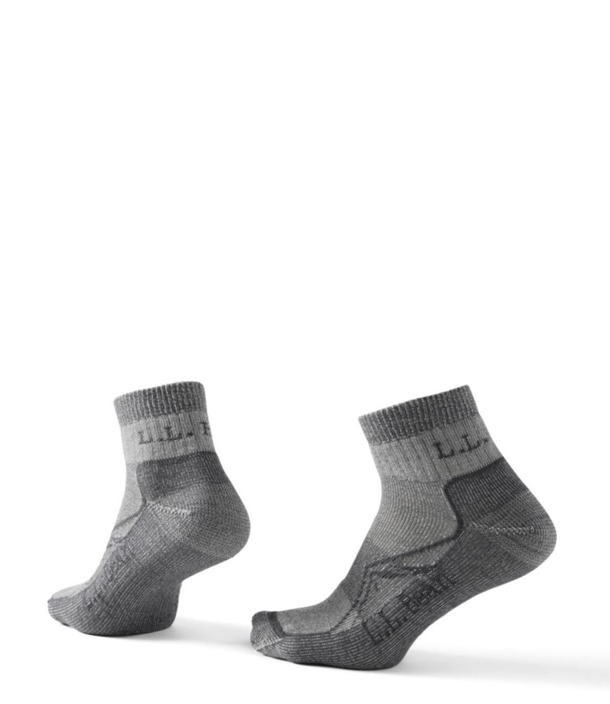 Adults' Cresta Wool Lightweight Hiking Socks, Quarter-Crew - US 6883