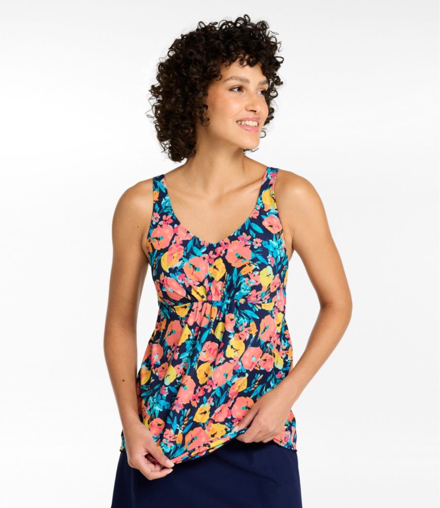 Women's Shaping Swimwear, Soft-Drape Tankini Top Print - US 7919