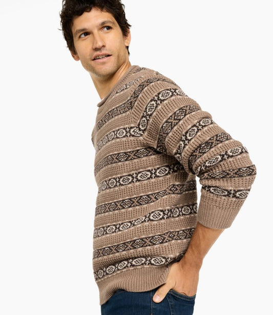 Men's L.L.Bean Organic Cotton Waffle Sweater, Crewneck, Fair Isle - US 9161