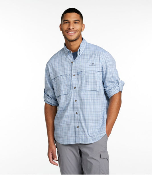 Men's Tropicwear Shirt, Plaid Long-Sleeve - US 0738