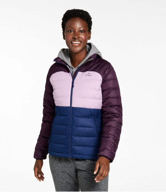 Women's Bean's Down Jacket, Colorblock - US 3470