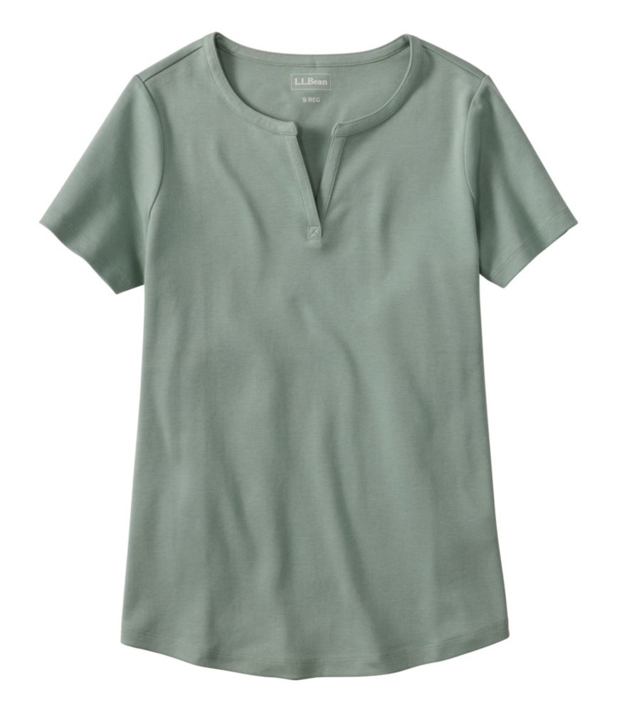 Women's L.L.Bean Tee, Short-Sleeve Notch-Neck - US 2363