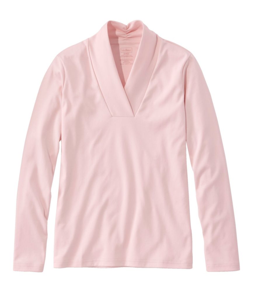 Women's Pima Cotton Tee, Shawl Long-Sleeve - US 3646