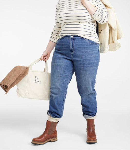 Women's Signature Organic Denim Boyfriend Jeans, Low-Rise Straight-Leg - US 6106