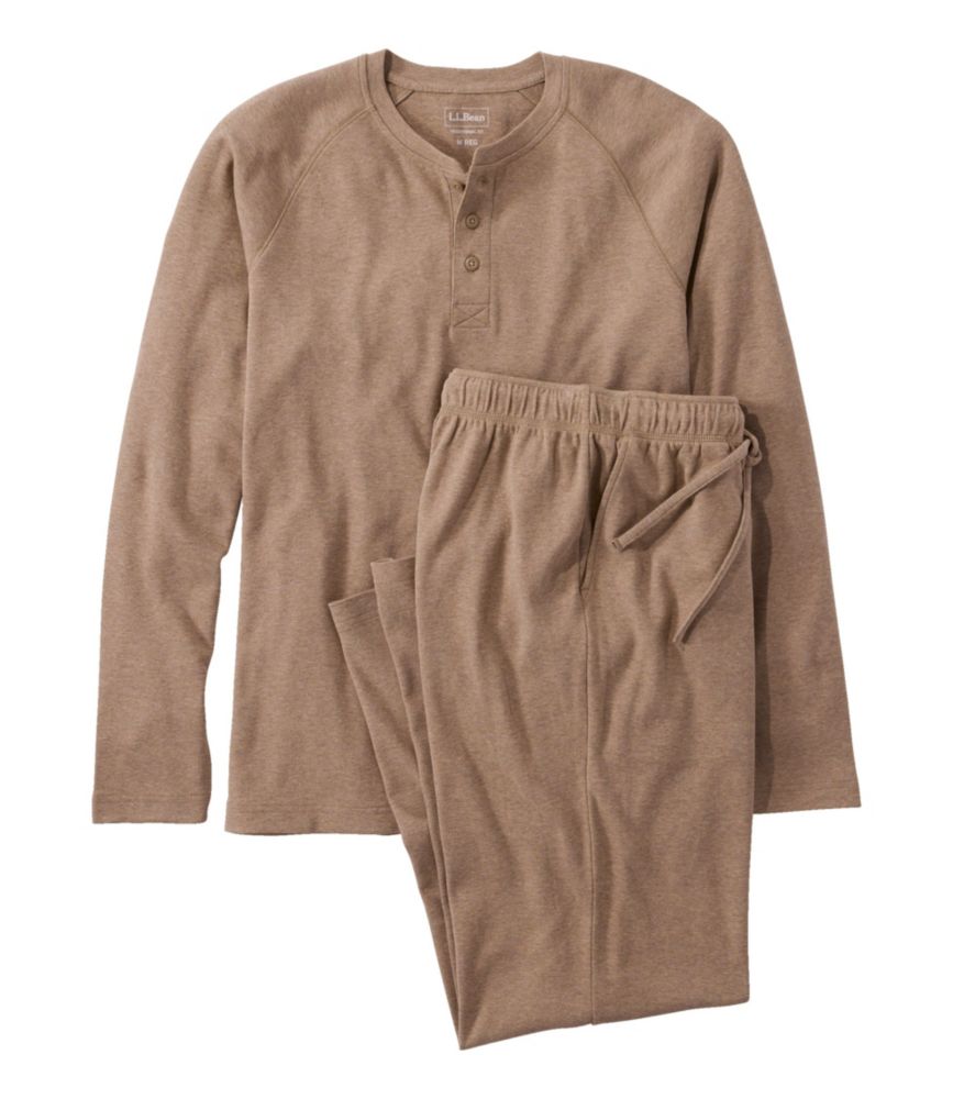 Men's Bean's Cotton Knit Pajamas, Henley PJ Set - US 7016