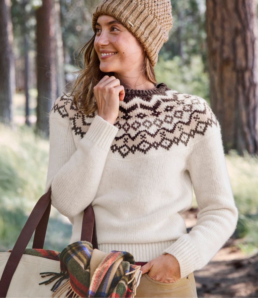 Women's Bean's Classic Ragg Wool Sweater, Crewneck Fair Isle - US 6385
