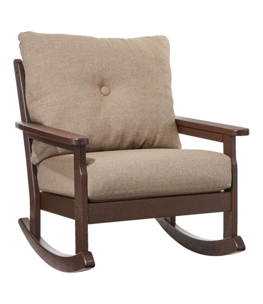 All-Weather Patio Rocker with Textured Cushion, Mahogany - US 0757