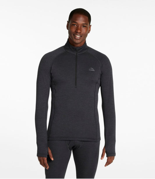 Men's L.L.Bean Midweight Base Layer Crew Top, 1/4 Zip - US 7752
