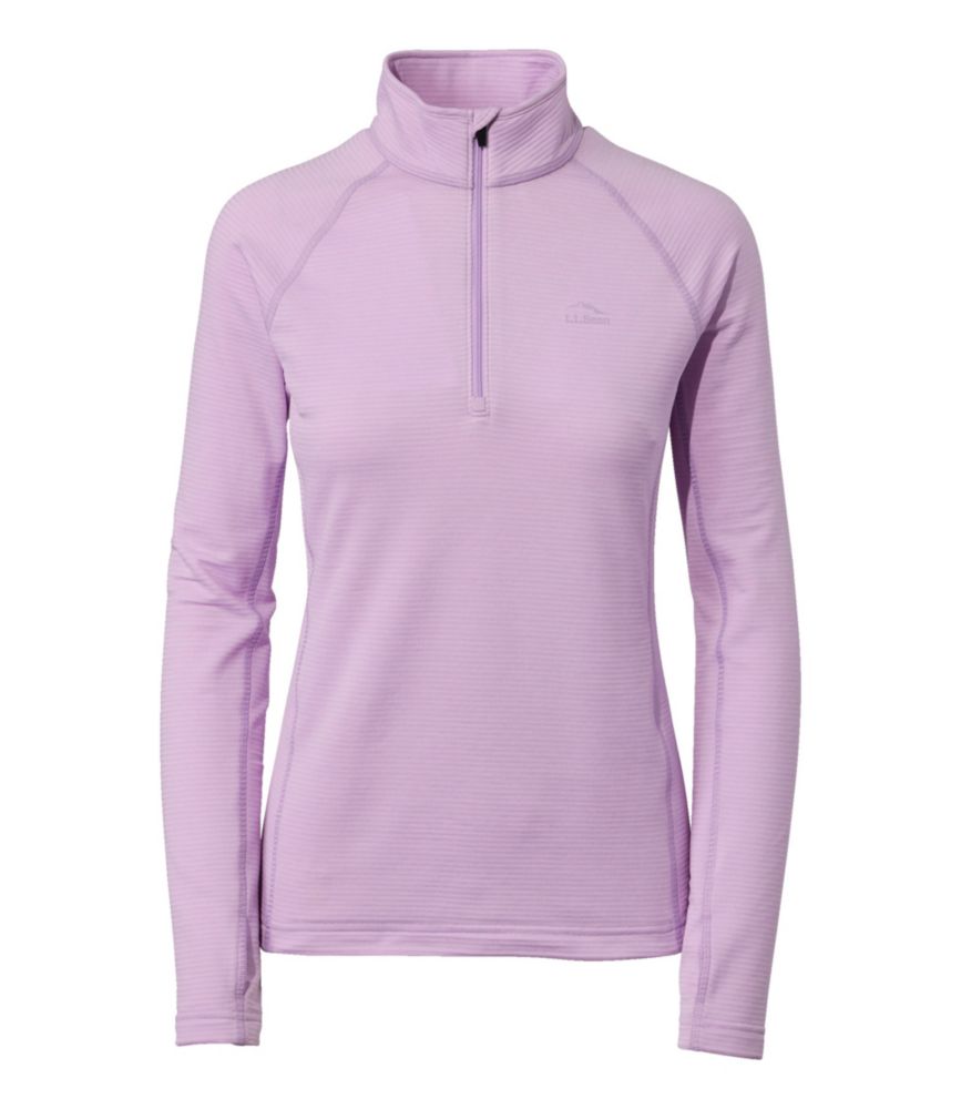 Women's L.L.Bean Midweight Base Layer Crew Top, 1/4 Zip - US 9444