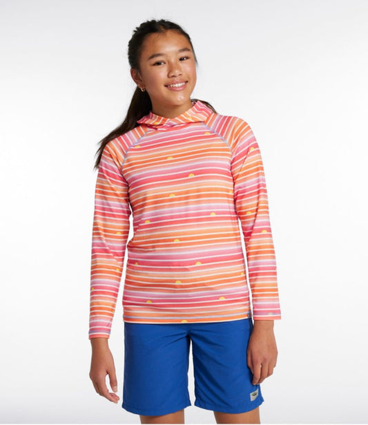 Kids' Everyday SunSmart® Hooded Tee, Long-Sleeve Stripe - US 8253