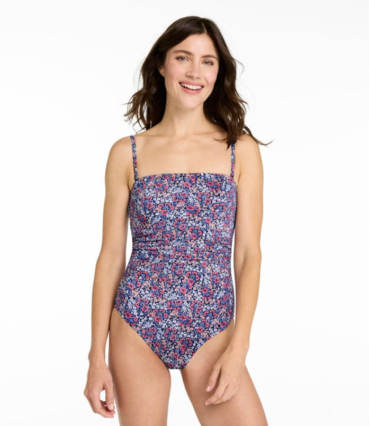 Women's Coastal Essentials Swimwear, Bandeau Tanksuit Print - US 0589