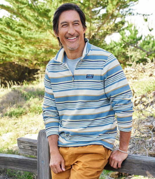 Men's Comfort Stretch Performance® Piqué, Quarter-Zip Pullover, Stripe - US 6242
