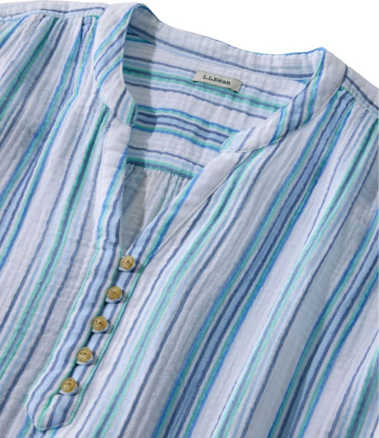 Women's Cloud Gauze Short-Sleeve Shift Dress, Stripe - US 1094