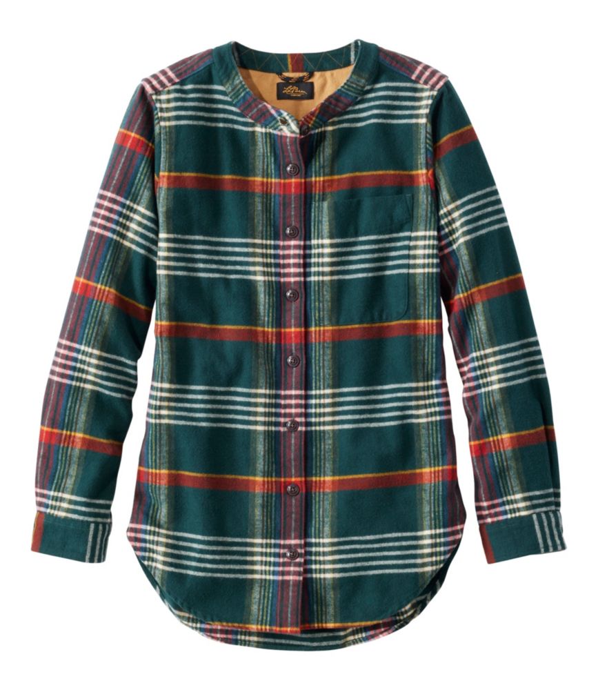 Women's Signature 1933 Collarless Chamois Tunic, Plaid - US 5526