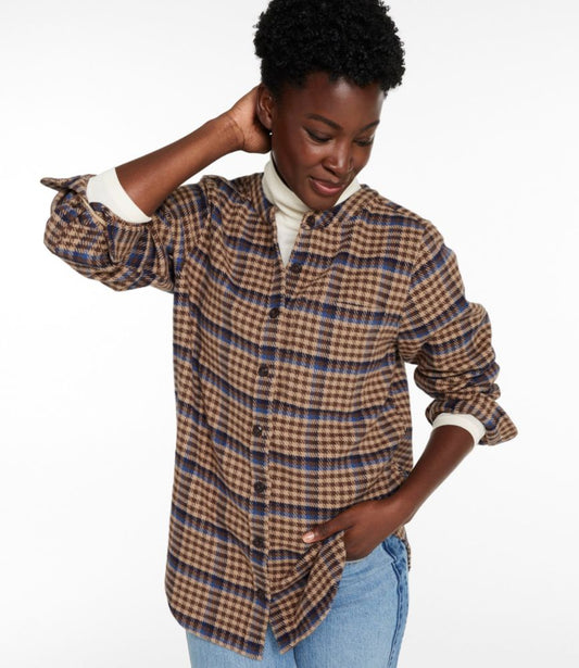 Women's Signature 1933 Collarless Chamois Tunic, Plaid - US 4773