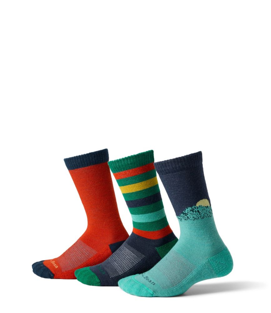 Kids' Camden Trail Socks, 3-Pack - US 0130