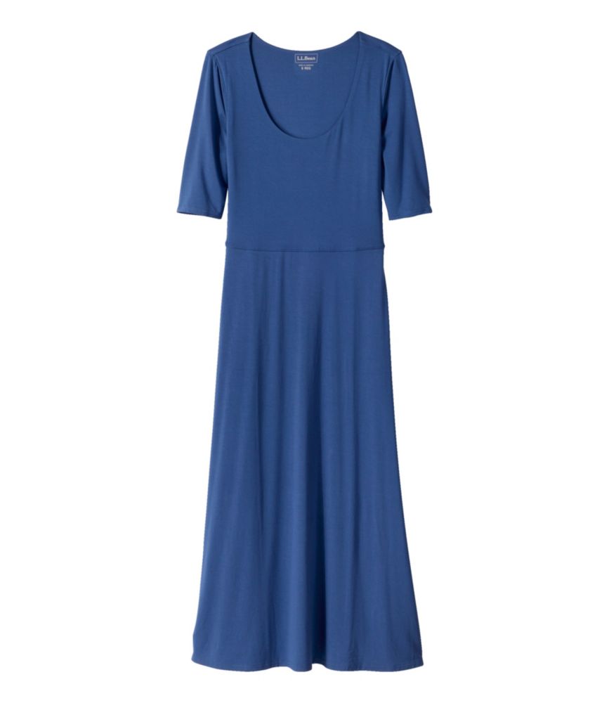 Women's Summer Knit Dress, Three-Quarter-Sleeve Scoopneck - US 2479