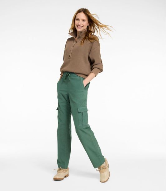 Women's Sunwashed Cotton-Blend Pull-On Pants, Mid-Rise Cargo - US 5761