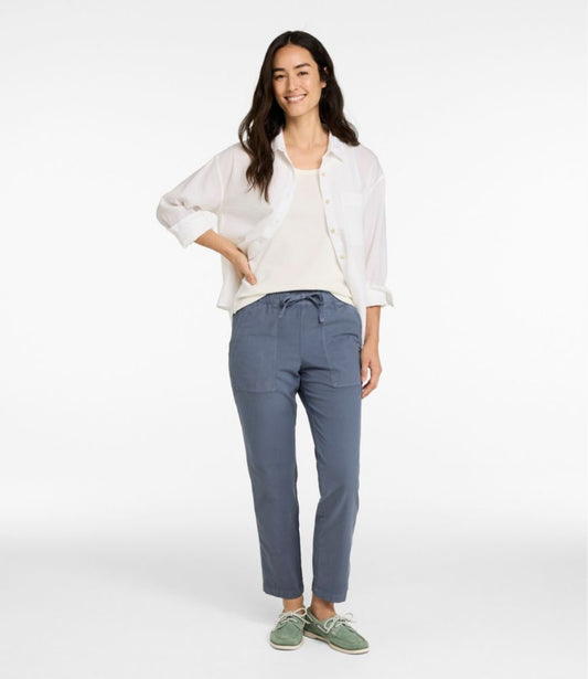 Women's Sunwashed Cotton-Blend Pull-On Pants, Mid-Rise Ankle - US 8142