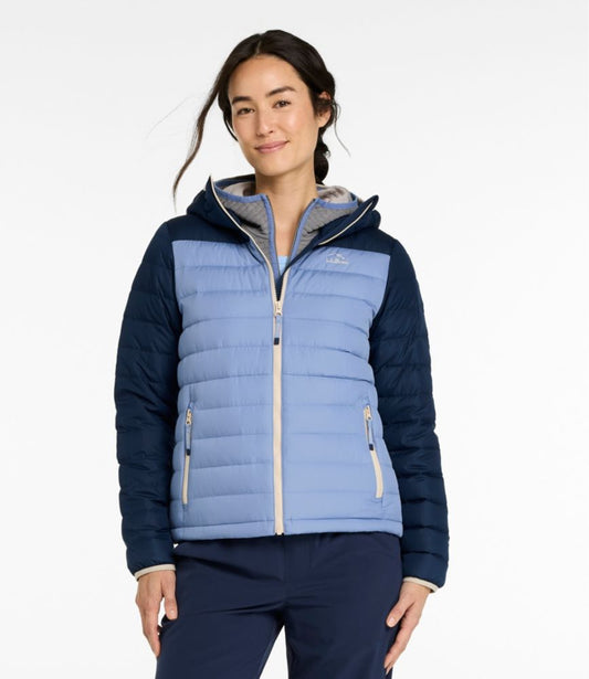 Women's Access Down Hooded Puffer, Colorblock - US 8823