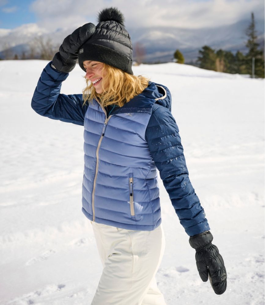 Women's Access Down Hooded Puffer, Colorblock - US 8823