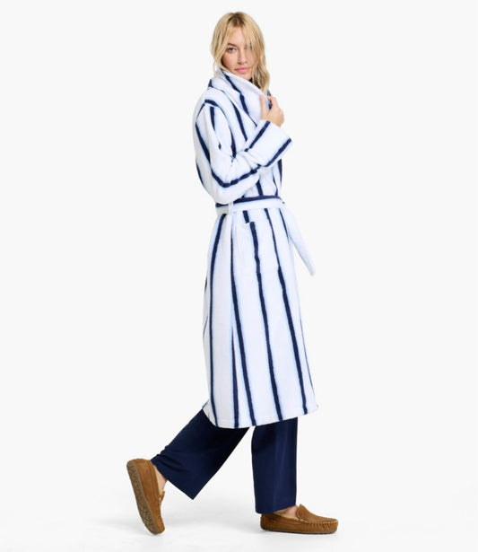 Women's Soft Plush Terry Robe, Stripe - US 0038