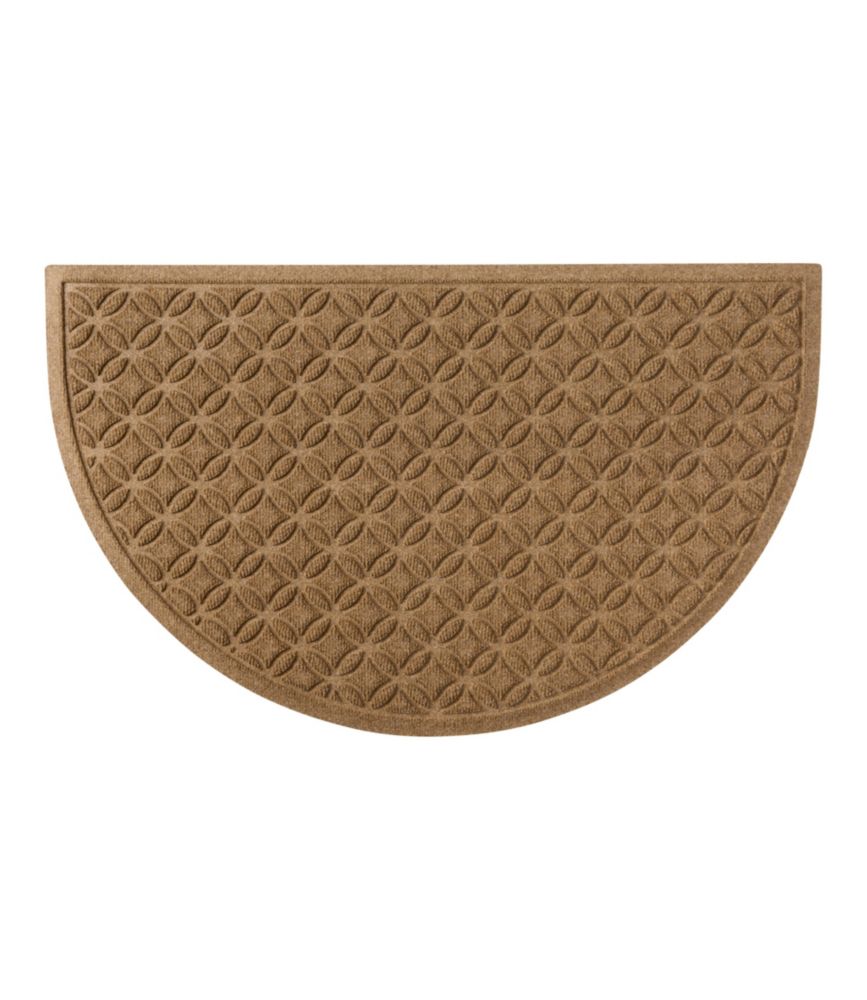 Heavyweight Recycled Waterhog Doormat, Half Round, Geometric Rings - US 6470