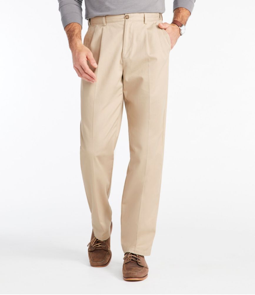 Men's Wrinkle-Free Double L® Chinos, Natural Fit, Hidden Comfort, Pleated - US 0357