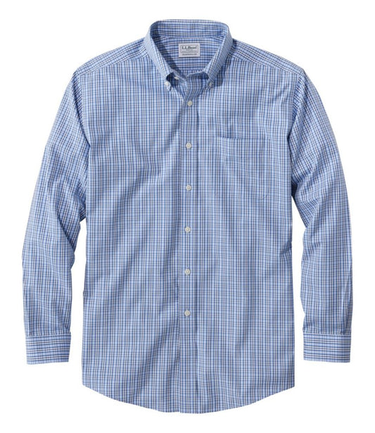 Men's Wrinkle-Free Pinpoint Oxford Cloth Shirt, Traditional Fit Tattersall - US 0152