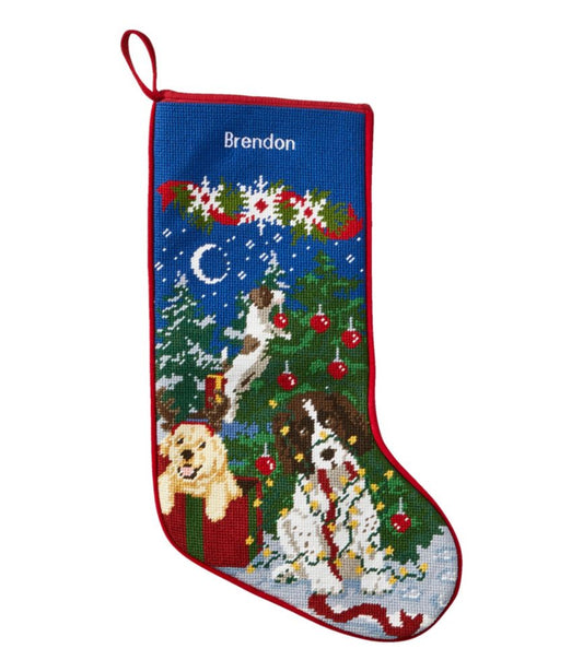 Christmas Needlepoint Stocking, Cotton - US 0610