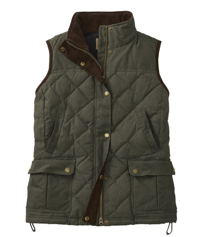 Women's L.L.Bean Upcountry Waxed Cotton Down Vest - US 7169