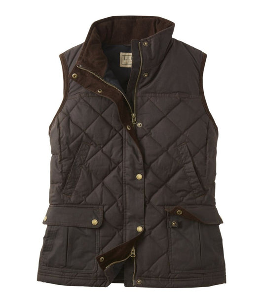 Women's L.L.Bean Upcountry Waxed Cotton Down Vest - US 4155