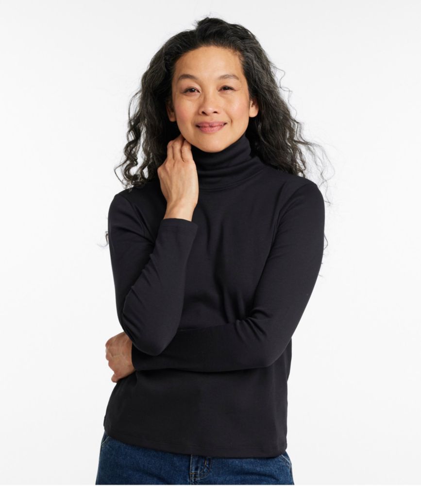 Women's Pima Cotton Turtleneck, Long-Sleeve - US 6843