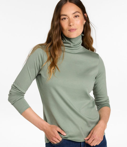Women's Pima Cotton Turtleneck, Long-Sleeve - US 4891