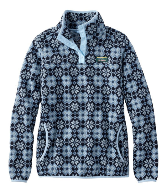 Women's L.L.Bean Sweater Fleece Pullover, Print - US 3296
