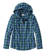 Women's Scotch Plaid Flannel Shirt, Relaxed Zip Hoodie - US 2799