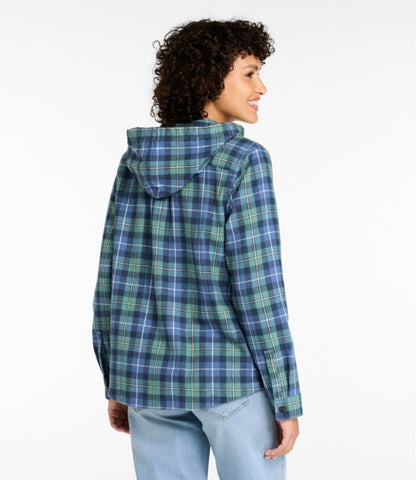 Women's Scotch Plaid Flannel Shirt, Relaxed Zip Hoodie - US 2799