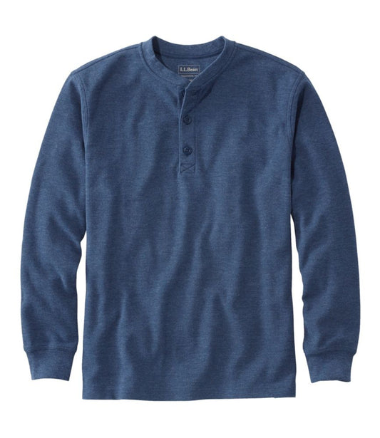 Men's Unshrinkable Mini-Waffle Henley, Long-Sleeve Traditional Fit - US 0725