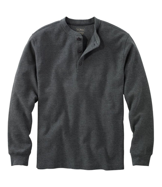 Men's Unshrinkable Mini-Waffle Henley, Long-Sleeve Traditional Fit - US 1133